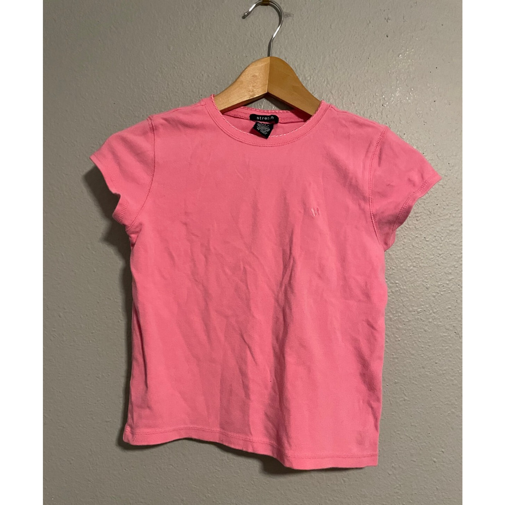 Vintage Gap Juniors Baby Tee Size XXL Pink Butterfly Embroidered Cropped 90s Y2K